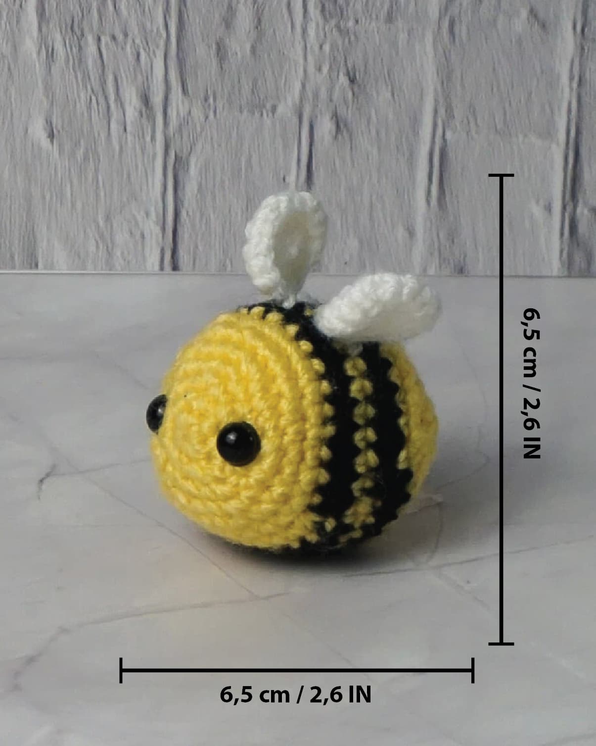Bibi de Bij - Mini Gehaakte Bij | Handgemaakte Amigurumi Knuffel