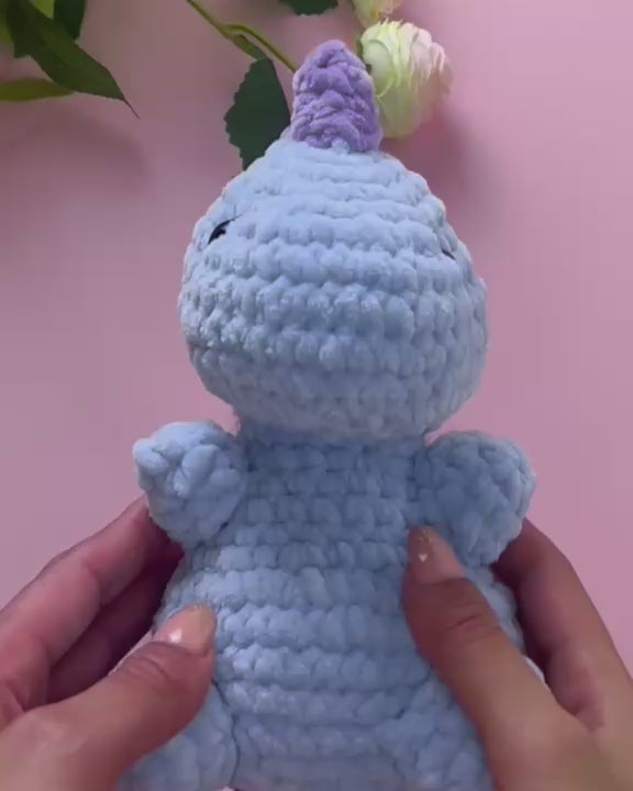 Nugget de Dino – Gehaakte Dinosaurusknuffel | Handgemaakt Amigurumi Speelgoed