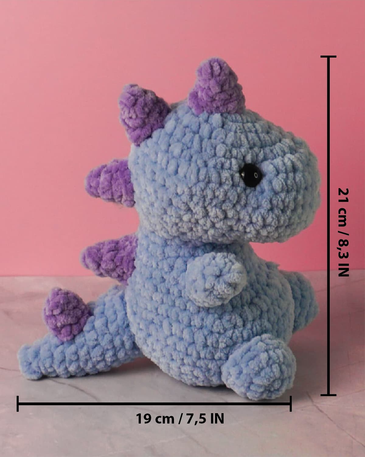 Nugget de Dino – Gehaakte Dinosaurusknuffel | Handgemaakt Amigurumi Speelgoed